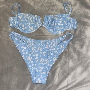 Blue Floral Bikini Set